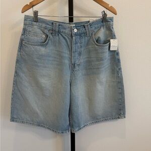 NWT Free People Montana Denim Bermudas In Cowboy Blues Boho Western Casual Sz30